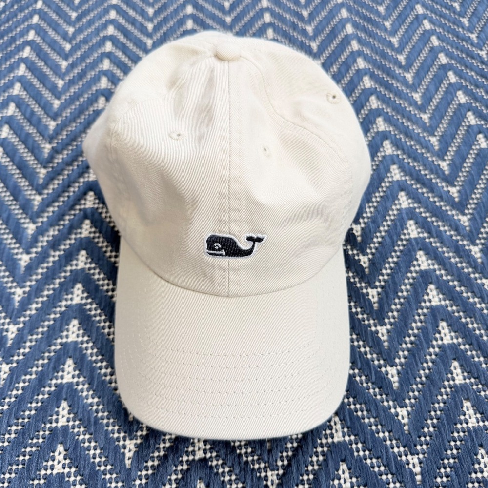 Vineyard Vines Whale Logo Baseball Hat Mens OSFM Cream